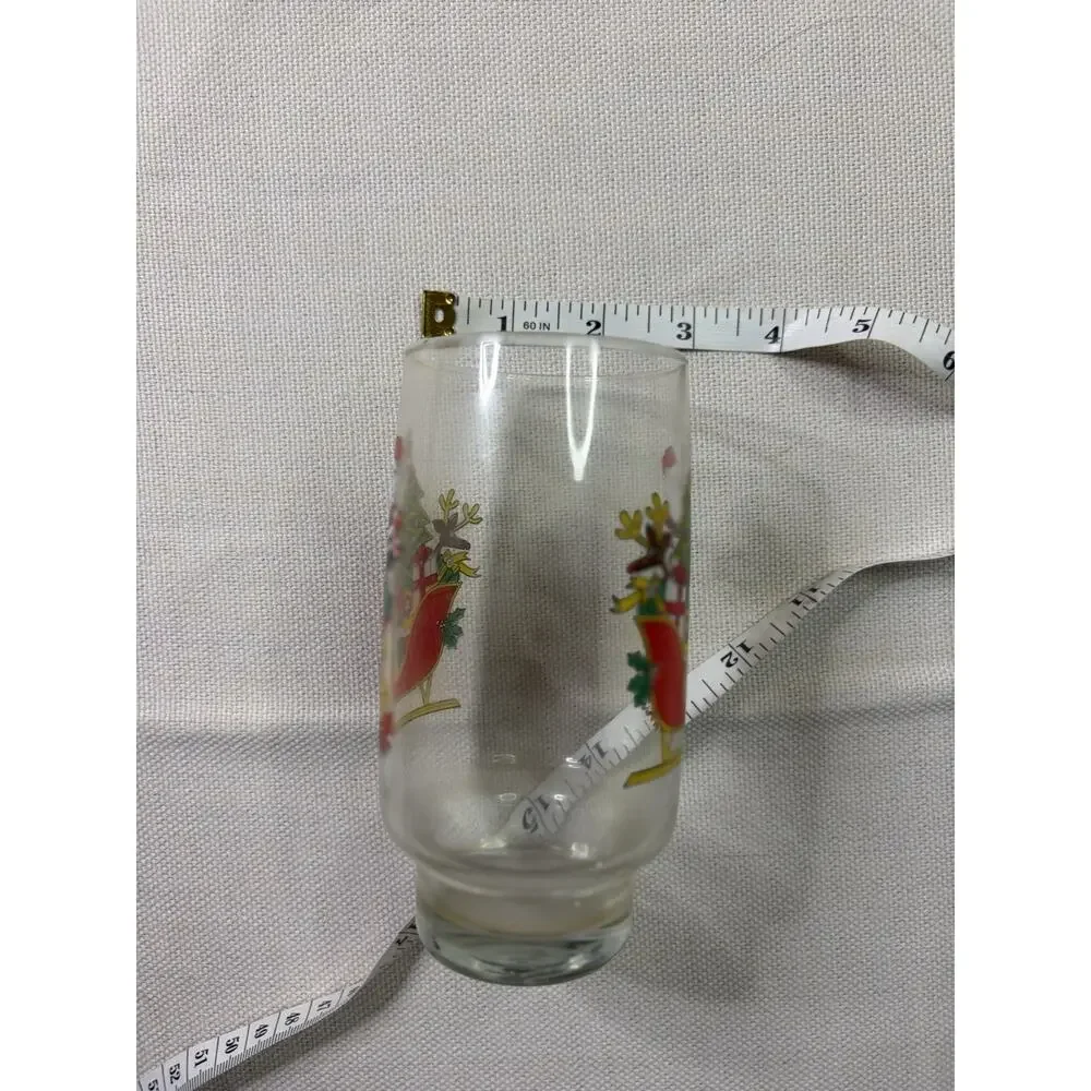 VTG Coca-Cola Drinking Glass Unisex 14 Oz 1985 McCrory Christmas Santa Sleigh
